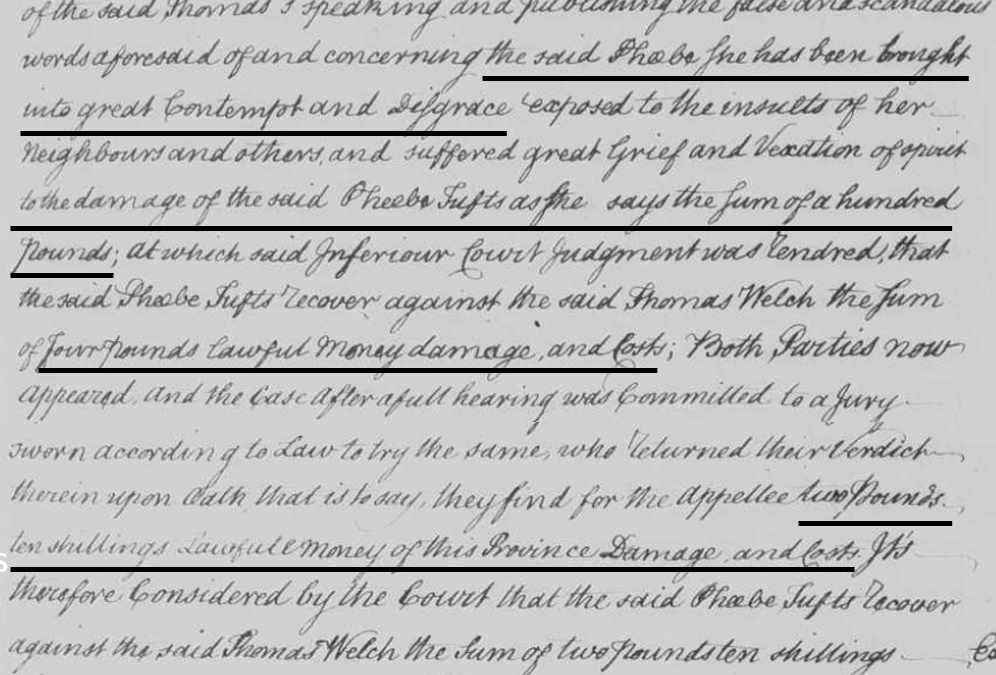 Welch v. Tufts lawsuit (1760)